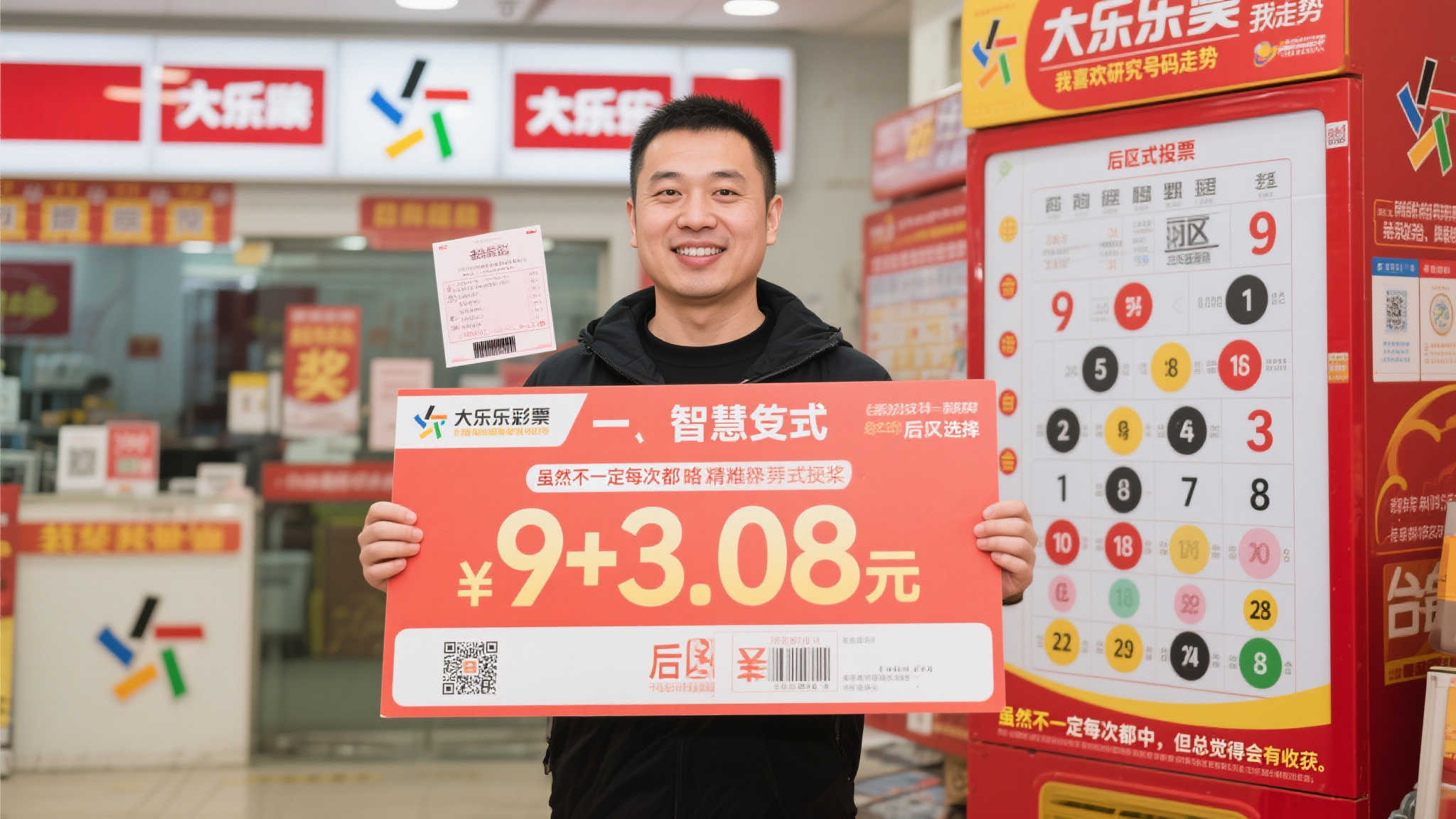 男子凭9+3复式票赢得大乐透808万 领奖时淡定从容